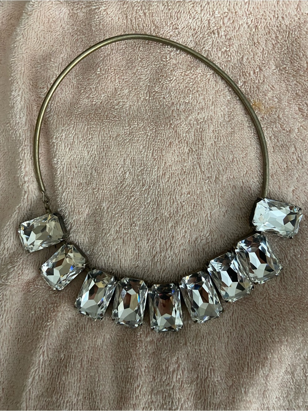 Dries Van Noten Clear Crystal Collar Necklace